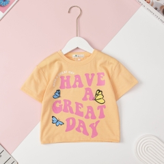 H440 Áo cotton ngắn tay Bé gái size 2/12T x24