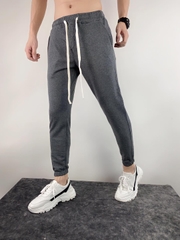 Quần Jogger Thun Trơn Màu Ghi Đậm