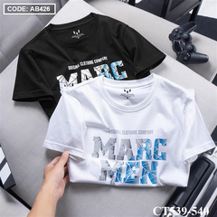 CT540 - Áo Thun Nam Cổ Tròn In Chữ MARC MEN Màu Đen