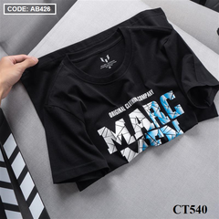 CT539 - Áo Thun Nam Cổ Tròn In Chữ MARC MEN Màu Trắng