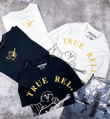 Áo Thun Thái Họa Cây Đàn TRUE RELIGION Chữ Vàng