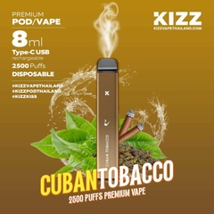 KIZZ Disposable 2500 puffs Tobacco (Thuốc lá) | 2%-3%-5% | 8ml | Mesh coil | 650mAh | USB Type C | vapeland.vn