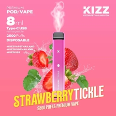 KIZZ Disposable 2500 puffs Strawberry Tickle (Dâu) | 2%-3%-5% | 8ml | Mesh coil | 650mAh | USB Type C | vapeland.vn