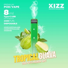 KIZZ Disposable 2500 puffs Tropical Guava (Ổi) | 2%-3%-5% | 8ml | Mesh coil | 650mAh | USB Type C | vapeland.vn