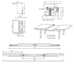 TM17 - Phụ kiện ray nâng hạ mở rộng bàn ăn