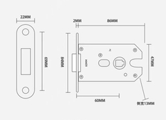 MOD47 - Khóa cửa đi tay vuông( tay cầm 1 phía)