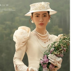Mũ hoa trắng viền hạt trai chụp hình cưới TP HCM Giangpkc 2023  giangpkc-phu-kien-thoi-trang SP2222522