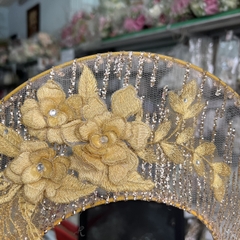 Thanh Lý mấn mỹ nhân vàng đồng ren  cao 12cm Giangpkc  giangpkc-phu-kien-thoi-trang