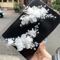 Cài tóc cô dâu hoa voan lưới đính pha lê đá mẫu mới tháng 1/2024 SP2225086   giangpkc-phu-kien-thoi-trang