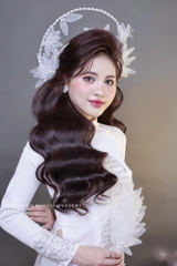 Bộ đôi mấn mỹ nhân kèm quạt dùng cho cô dâu áo dài mới nhất T11-2023  giangpkc-phu-kien-thoi-trang