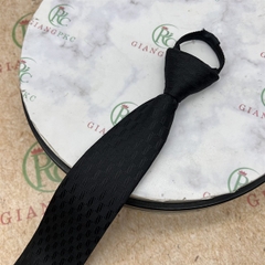 Cà vạt nam mẫu thắt sẵn dây kéo 6cm màu đen họa tiết hạt coffe mới nhất 2023 Giangpkc