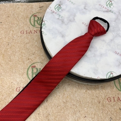 Cà vạt nam mẫu thắt sẵn dây kéo 6cm màu đỏ kẻ chìm mới nhất 2023 Giangpkc