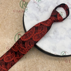 Cà vạt nam mẫu thắt sẵn dây kéo 6cm cao cấp màu đỏ họa tiết mẫu mới nhất 2023 Giangpkc