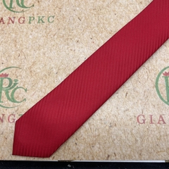 Cà vạt nam mẫu thắt sẵn dây kéo 6cm màu đỏ kẻ ánh mới nhất 2023 Giangpkc