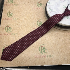 Cà vạt nam màu đỏ trầm họa tiết thắt sẵn dây kéo 8cm sang trọng mới 2023 Giangpkc