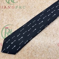 Cà vạt nam mẫu thắt sẵn dây kéo 6cm màu đen mũi tên mẫu mới nhất 2023 Giangpkc