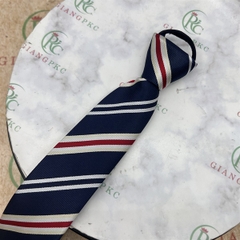 Cà vạt nam mẫu thắt sẵn dây kéo 6cm màu xanh đen kẻ đỏ trắng mẫu mới nhất 2023 Giangpkc