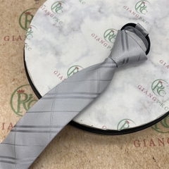Cà vạt nam mẫu thắt sẵn dây kéo 6cm cao cấp màu xám ziczac mẫu mới nhất 2023 Giangpkc
