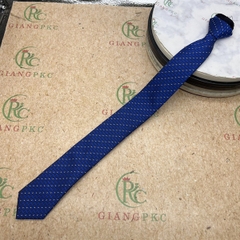 Cà vạt nam mẫu thắt sẵn dây kéo 6cm màu xanh bích chấm họa tiết mẫu mới nhất 2023 Giangpkc