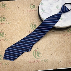 Cà vạt nam xanh đen kẻ xéo màu hồng xanh thắt sẵn dây kéo 8cm sang trọng mới 2023 Giangpkc