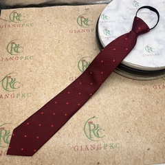 Cà vạt nam màu đỏ lụa dày thắt sẵn dây kéo 8cm sang trọng mới t5-2023 Giangpkc
