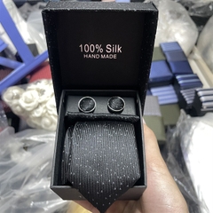 Cà vạt nam màu đen kèm hộp bản nhỏ 6cm dành cho nam thanh niên set đầy đủ mẫu t11-2023 Giangpkc 011-02