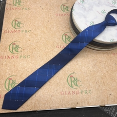 Cà vạt nam chuẩn kiểu dáng hàn quốc ngang 6cm cho thanh niên - Cavat nam chú rể Giangpkc 7-2022 xanh bích kẻ trắng