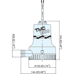 Bơm Nước Lườn Không Tự Động TMC TMC-03606, Lưu Lượng 1500GPH-T20 Series