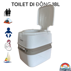 Toilet Di Động Xách Tay Seamax , Dung Tích 18L, Chất Liệu Nhựa, Kích Thước 395*350*410mm Cắm Trại, Chăm Sóc Bà Bầu, Người Già