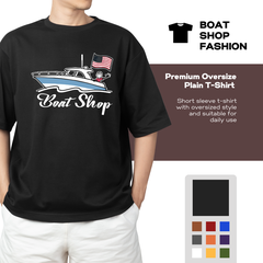 Áo Thun Tee Boat Shop Local Brand, Size L, Màu Đen, 100% Cotton