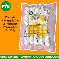 S2 Xúc xích nhân phomai nướng giấy bạc ( 10 cây x50g/gói,20 gói/thùng)