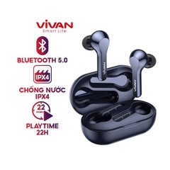 Tai nghe TWS Bluetooth 5.0 VIVAN Liberty T200 chống nước IPX4 - Xanh