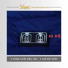 Áo sưởi Ấm Super Heating Yamako 9 vùng sưởi nhiệt màu XANH THAN