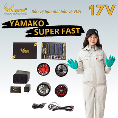 Bộ Áo điều hoà Yamako Nhật Bản Super Pro 17V - 30.000MAH GHI TRẮNG