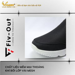 Giày thể thao chạy bộ Fiv Out J11 FV14 laceless black sports running shoes