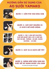 Áo sưởi Ấm Super Heating Yamako 9 vùng sưởi nhiệt màu XANH THAN