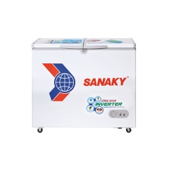 Tủ đông sanaky VH-2599W3, inverter 195 lít, 2 ngăn đông, mát, dàn lạnh đồng