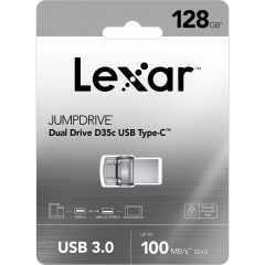 USB Lexar 128G JumpDrive DualDriveD35C USB3.0 TypeC (LJDD35C128G-BNBNG)
