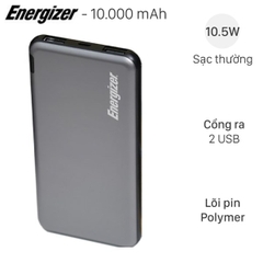 Sạc dự phòng Energizer 10,000mAh /3.7V Li-Polymer - UE10046