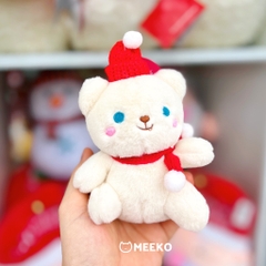 Noel móc khoá gấu đội mũ khăn len đỏ Nuri