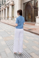 SONO - Áo linen cổ danton thêu nắp túi
