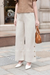 SONO - Áo linen cổ danton thêu nắp túi