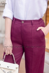 SONO - Áo sơ mi dài tay linen nút bọc 2 bên