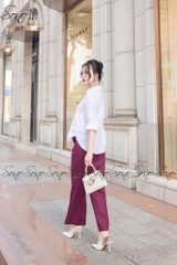 SONO - Áo sơ mi dài tay linen nút bọc 2 bên