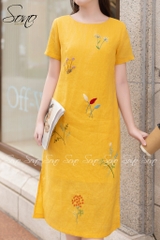 SONO - Đầm vàng thêu toàn thân