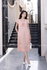 SONO - Đầm linen quấn bông bằng tay