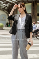 SONO - Áo vest linen tay lỡ nút bọc