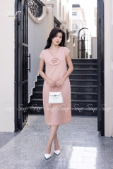 SONO - Đầm linen quấn bông bằng tay