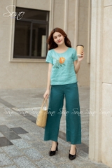 SONO - Áo chất linen thêu hoa ngực