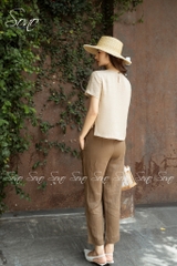 SONO - Áo chất linen thêu hoa ngực